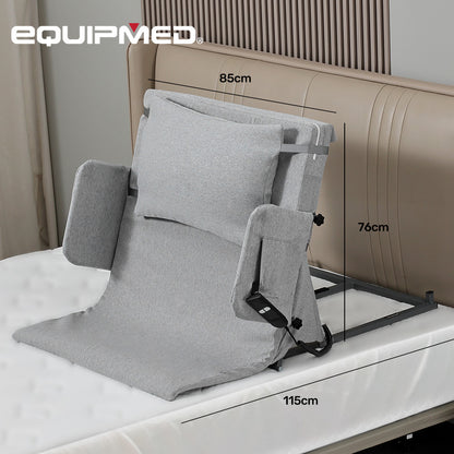 Equipmed Electric Adjustable Bed Backrest Lifting Back Support with Remote Control, Grey