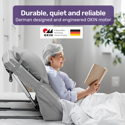 Equipmed Electric Adjustable Bed Backrest Lifting Back Support with Remote Control, Grey