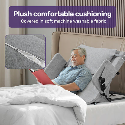 Equipmed Electric Adjustable Bed Backrest Lifting Back Support with Remote Control, Grey