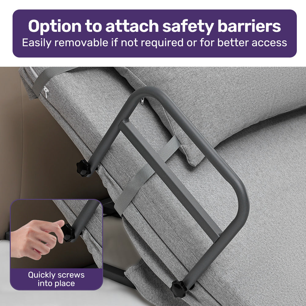 Equipmed Electric Adjustable Bed Backrest Lifting Back Support with Remote Control, Grey