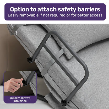Equipmed Electric Adjustable Bed Backrest Lifting Back Support with Remote Control, Grey