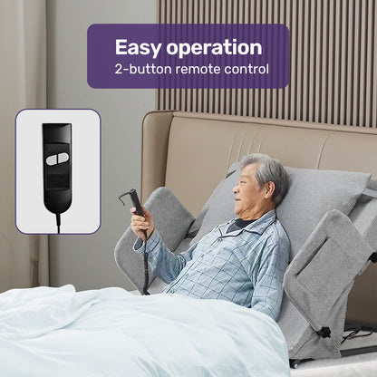 Equipmed Electric Adjustable Bed Backrest Lifting Back Support with Remote Control, Grey