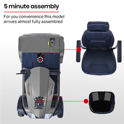 Electric Mobility Scooter 30km Max Range 180kg capacity Grey

The Electric Mobility Scooter offers a 30km maximum range and a weight capacity of 180kg. This scooter provides convenient and reliable transportation for individuals with limited mobility. With its sleek grey design, it combines functionality with style. Perfect for running errands or enjoying outdoor activities, this scooter will give you the freedom to go where you want with ease and comfort.