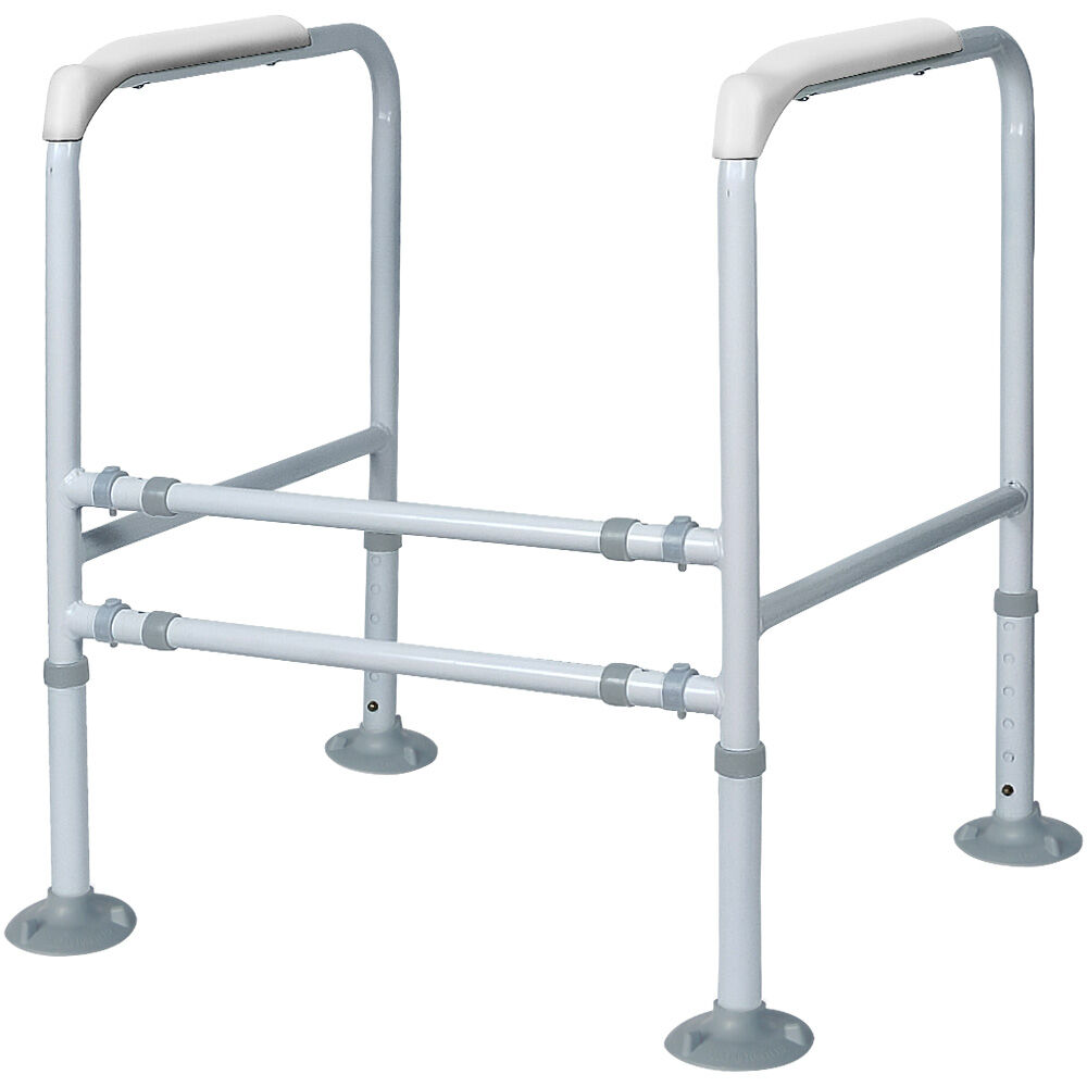 Equipmed Over Toilet Support Frame Safety Grab Aid Rail, 125kg Capacity, Adjustable Height and Width