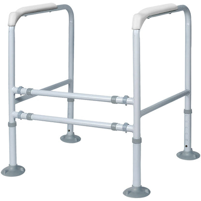 Equipmed Over Toilet Support Frame Safety Grab Aid Rail, 125kg Capacity, Adjustable Height and Width