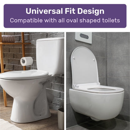 EQUIPMED Raised Over Toilet Seat, 10cm Riser, 125kg Capacity, Raiser with Lid, White