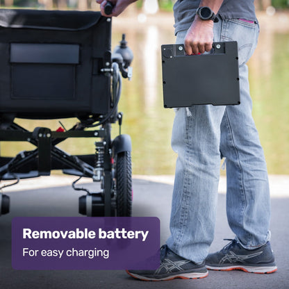 Electric Wheelchairs Folding Long Range 20KM Black
