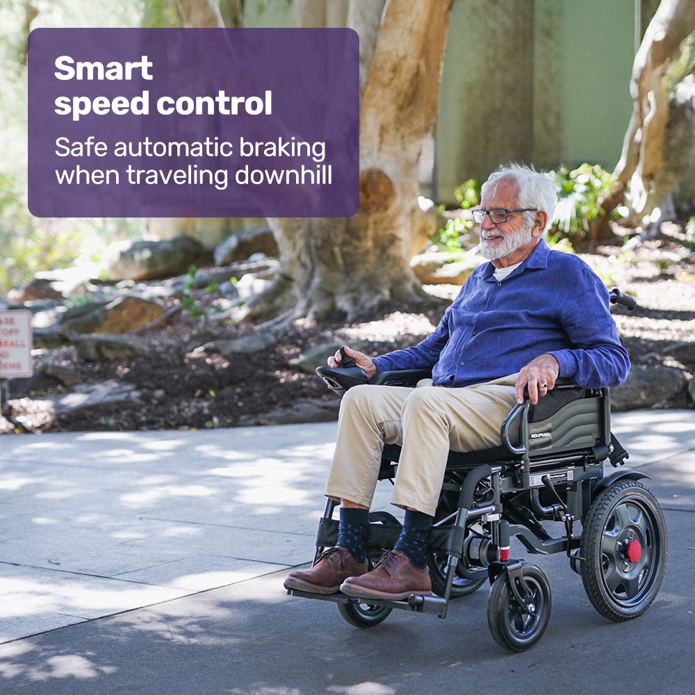 Electric Wheelchairs Folding Long Range 20KM Black