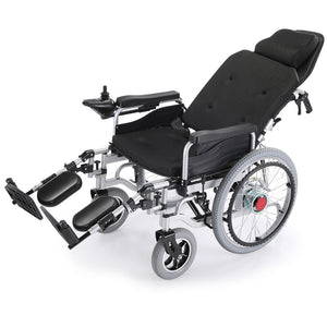 EQUIPMED Power Electric Wheelchair, Wide Bariatric Chair, Comfortable for S-XL, Long Range, Recline Adjustment, Lithium Battery, 22'' Wheels, Headrest, Folding