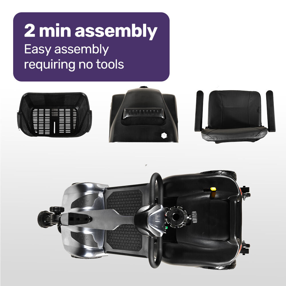 Electric Mobility Scooter Long Range 30km Range Grey

Regain independence with the Equipmed FreeLite+ Electric Mobility Scooter, designed for smooth, reliable travel. With a top speed of 8km/h and a 30km range, its perfect for everyday errands, social outings, and outdoor adventures.