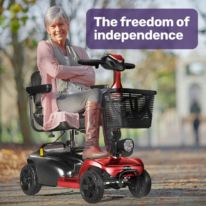 Electric Mobility Scooter Long Range 30km Red