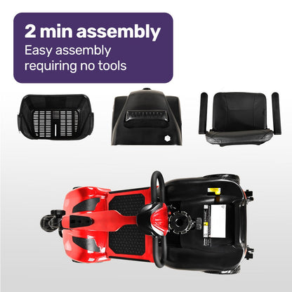 Electric Mobility Scooter Long Range 30km Red