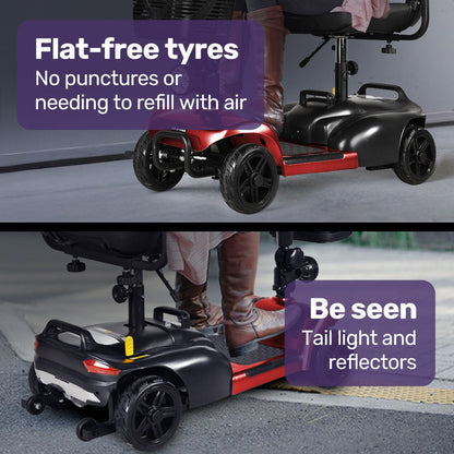 Electric Mobility Scooter Long Range 30km Red