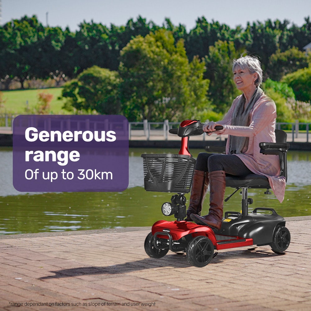 Electric Mobility Scooter Long Range 30km Red