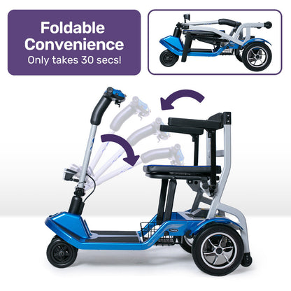 Electric Mobility Scooter Long Range, Brushless Motor, Portable, Blue

The Electric Mobility Scooter offers a long range, brushless motor for efficient and reliable transportation. Its portable design makes it perfect for on-the-go use. Enjoy the convenience and mobility of this sleek blue scooter.

The Equipmed PacerLite Lightweight Mobility Scooter i