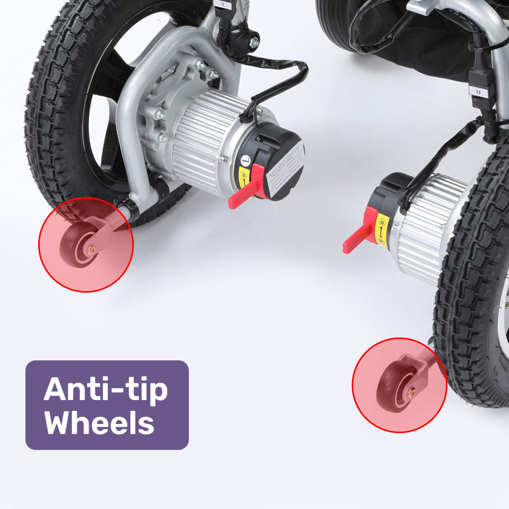 EQUIPMED Ultra-Light Power Wheelchair, Tight Turning Electric Motorised Wheel Chair, Folding, ARTG Certified, Aluminium Frame, Lithium Battery, Brown