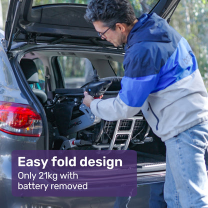 EQUIPMED Ultra-Light Power Wheelchair, Tight Turning Electric Motorised Wheel Chair, Folding, ARTG Certified, Aluminium Frame, Lithium Battery, Brown