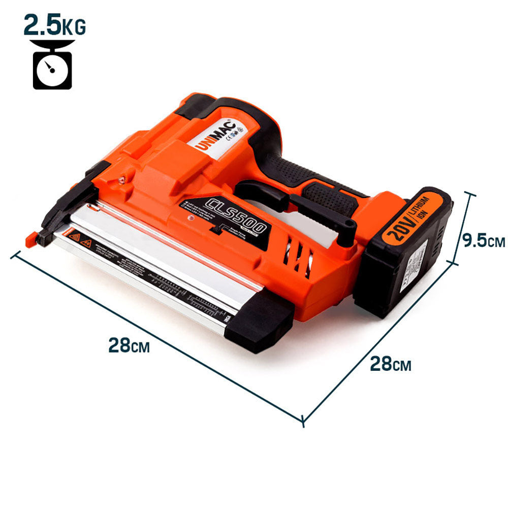 CLS500 15-50mm 18ga 2in1 Stapler/Brad Nail Gun, Cordless 20V Lithium Nailer