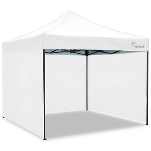 RED TRACK 3x3m Premium Pop Up Gazebo Marquee, Patented Steel Cable Canopy Support System, Wheeled Carry Bag, Side Walls, UV Block, Reinforced Frame, White