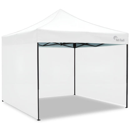 RED TRACK 3x3m Premium Pop Up Gazebo Marquee, Patented Steel Cable Canopy Support System, Wheeled Carry Bag, Side Walls, UV Block, Reinforced Frame, White