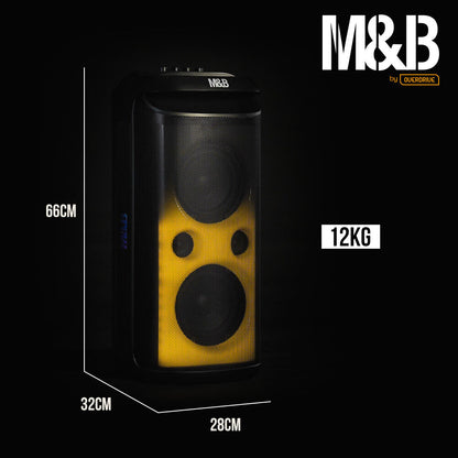 M&B 120W Portable IPX4 Bluetooth Speaker w/ Karaoke Mic, TWS, RGB, USB & Battery
