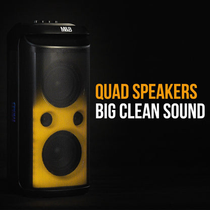 M&B 120W Portable IPX4 Bluetooth Speaker w/ Karaoke Mic, TWS, RGB, USB & Battery
