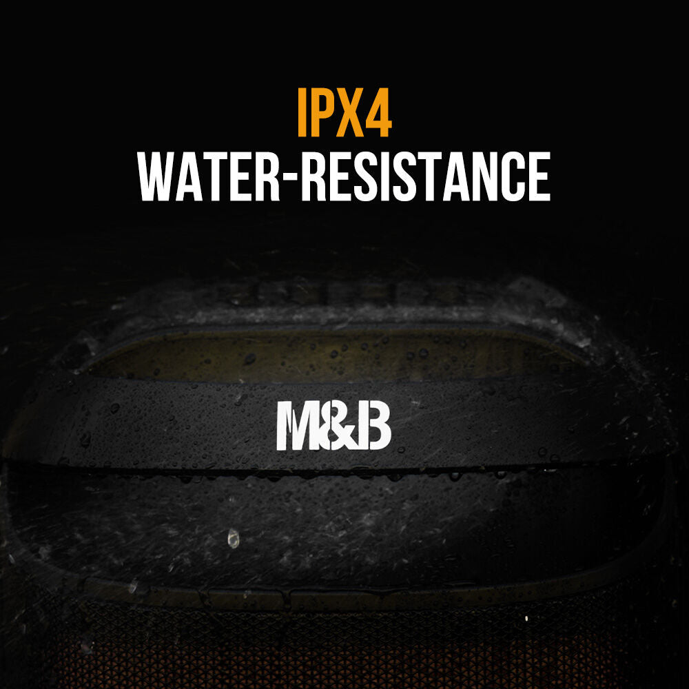 M&B 120W Portable IPX4 Bluetooth Speaker w/ Karaoke Mic, TWS, RGB, USB & Battery
