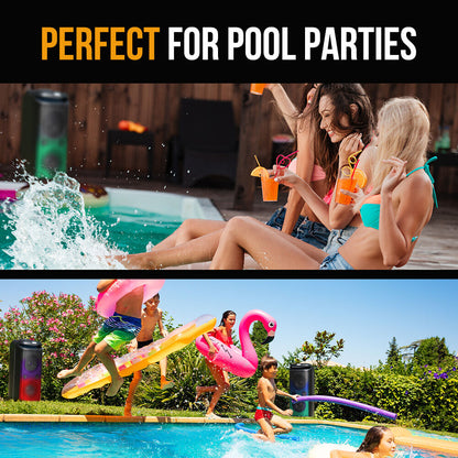 M&B 120W Portable IPX4 Bluetooth Speaker w/ Karaoke Mic, TWS, RGB, USB & Battery