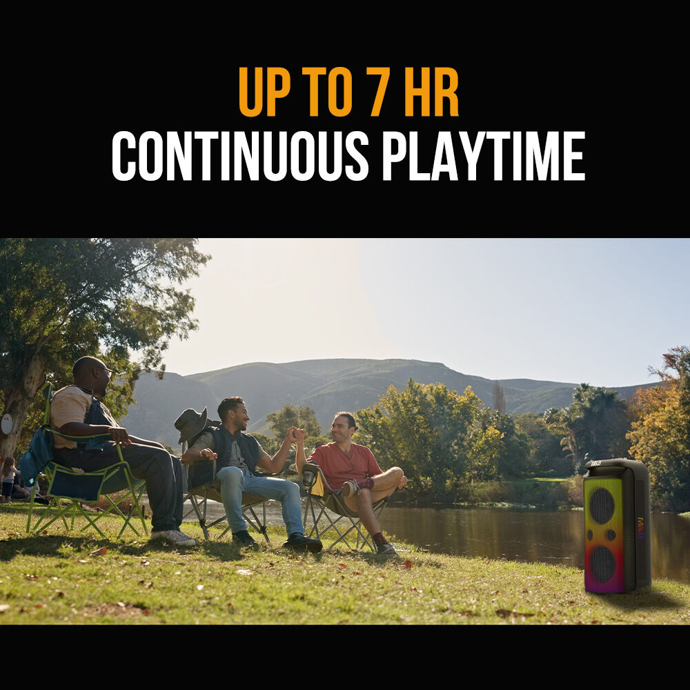 M&B 120W Portable IPX4 Bluetooth Speaker w/ Karaoke Mic, TWS, RGB, USB & Battery