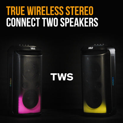 M&B 120W Portable IPX4 Bluetooth Speaker w/ Karaoke Mic, TWS, RGB, USB & Battery