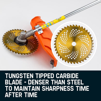 MTM 62cc 7in1 Brush Cutter Garden Multi-Tool , Pole Hedge & Line Trimmer, Bullhorn Handle, 12" Tree Trimming Pruning