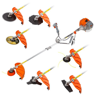 MTM 62cc 7in1 Brush Cutter Garden Multi-Tool , Pole Hedge & Line Trimmer, Bullhorn Handle, 12" Tree Trimming Pruning