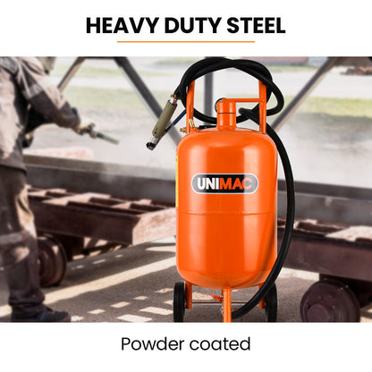 38L Sandblasting Tank, Pressurised Design with Sandblast Gun Set with Hose