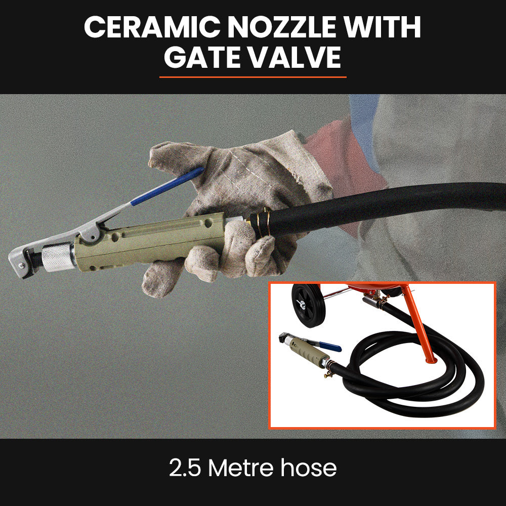 38L Sandblasting Tank, Pressurised Design with Sandblast Gun Set with Hose