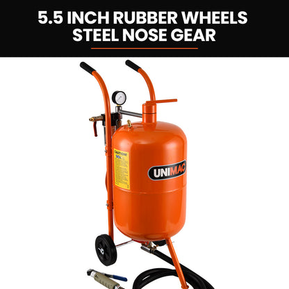 38L Sandblasting Tank, Pressurised Design with Sandblast Gun Set with Hose