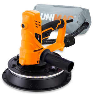 180mm 850W Handheld Drywall Sander, Electric Dry Wall Sanding Machine, with Automatic Vacuum System, LED Worklight, 6x Sanding Discs