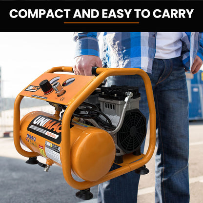 1.5HP 6L Silent Oil-Free Portable Electric Air Compressor, for Airtools, Tyre Inflation