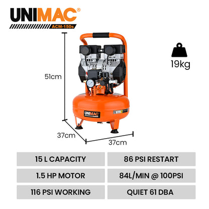 5L Pancake Air Compressor, 116PSI Portable Silent Oil-Free Electric, for Airtools Tyre Inflation