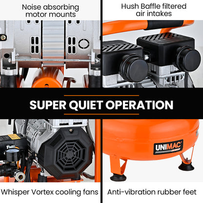 5L Pancake Air Compressor, 116PSI Portable Silent Oil-Free Electric, for Airtools Tyre Inflation