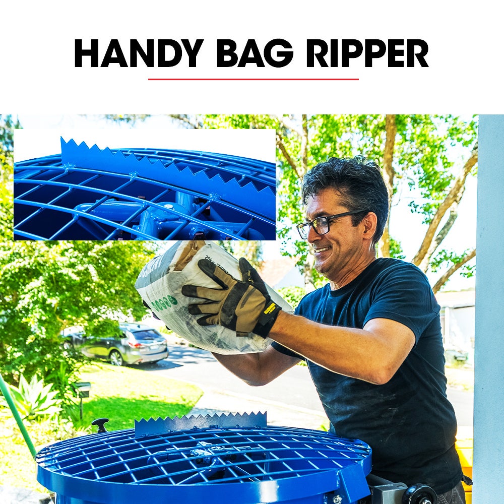 BAUMR-AG 120L Forced Action Pan Mixer, 1500W Electric Direct Drive Motor, Heavy-Duty Frame, for Mortar Screed Resin Cement, 10 Inch Solid Rubber Wheels