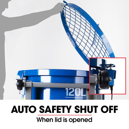 BAUMR-AG 120L Forced Action Pan Mixer, 1500W Electric Direct Drive Motor, Heavy-Duty Frame, for Mortar Screed Resin Cement, 10 Inch Solid Rubber Wheels