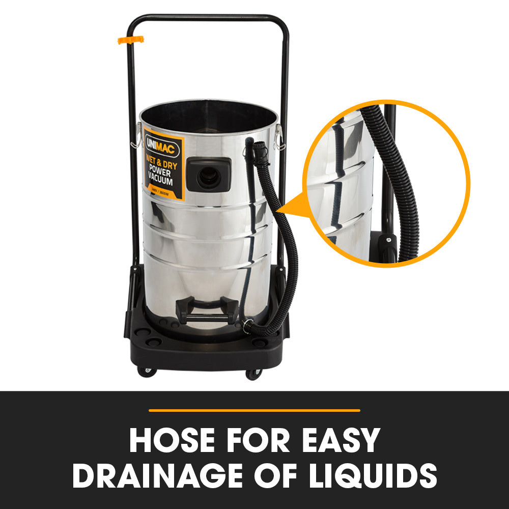 100L 2400W Wet and Dry Vacuum Cleaner, Heavy-Duty Dual Copper Motors