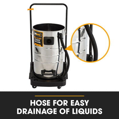 100L 2400W Wet and Dry Vacuum Cleaner, Heavy-Duty Dual Copper Motors