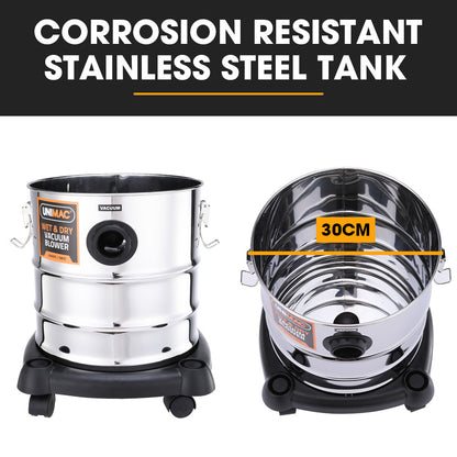Stainless steel tank with 'Corrosion Resistant Stainless Steel Tank' text and '30CM' measurement.