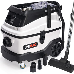 UNIMAC cleaning machine with attachments on a white background