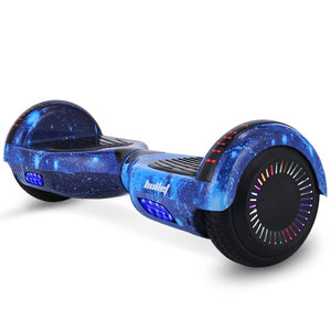 BULLET SX-2000 Hoverboard Scooter, 500W Brushless, Superior Self Balancing System, UL Certified, LED Lights, Blue Galaxy