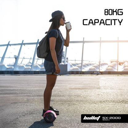 BULLET SX-2000 Hoverboard Scooter, 500W Brushless, Superior Self Balancing System, UL Certified, LED Lights, Pink Camo