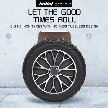 BULLET SX-4000 Hoverboard Scooter, 8.5" Wheels, 700W Brushless, Superior Self Balancing System, UL Certified, LED Lights, Carry Bag, Bronze
