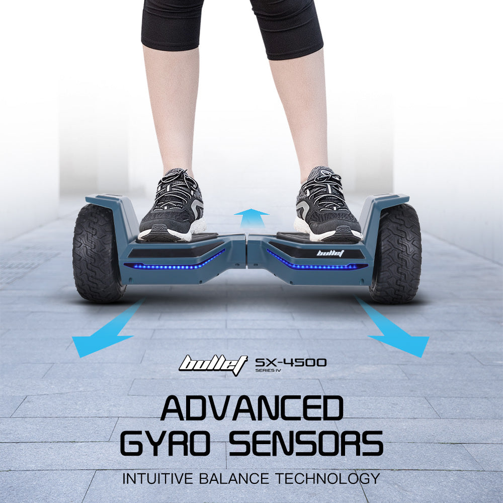 Bullet SX-4500 Hoverboard Scooter, 8.5" Wheels, 700W Brushless, Superior Self Balancing System, UL Certified, LED Lights, Carry Bag, Navy Blue
