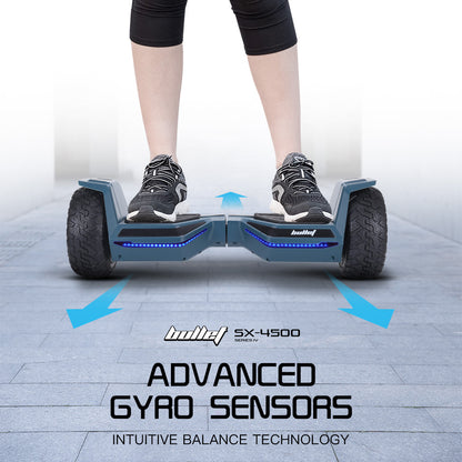Bullet SX-4500 Hoverboard Scooter, 8.5" Wheels, 700W Brushless, Superior Self Balancing System, UL Certified, LED Lights, Carry Bag, Navy Blue